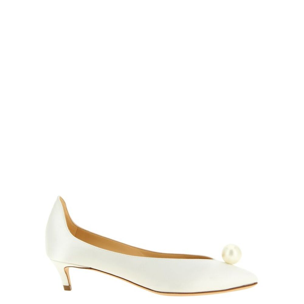 Magda Butrym White Viscose Mid Heel Women's Pumps